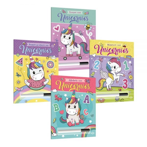 Pack 4 Libritos, Aprendiendo Con Unicornios