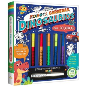 Libro Robots, Carreras, Dinosaurios para Colorear