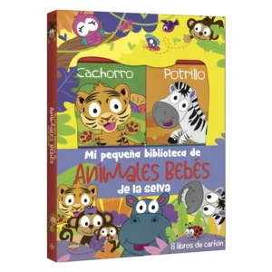 8 Libritos de Cartón – Animales Bebés de la Selva